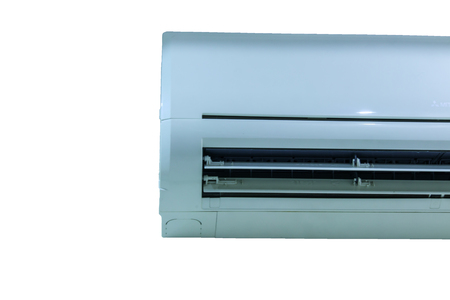 A white air conditioner is isolated on white background.の写真素材