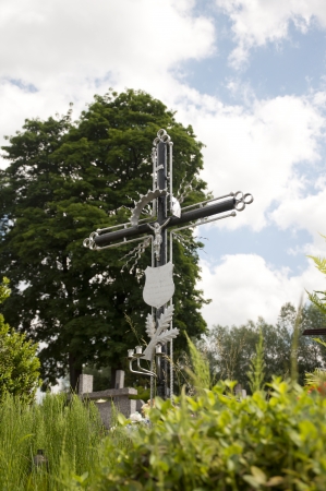 The Cross on the Christian cemeteryの写真素材