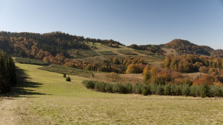 Mountains during the autumnの写真素材