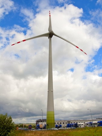 Wind farm on the farmlandの写真素材
