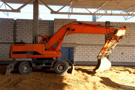 Digger  on the construction siteの写真素材