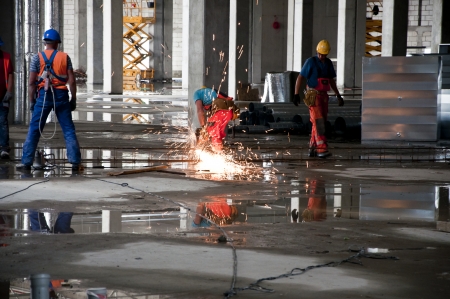 worker during preparation components of reinforcements のeditorial素材
