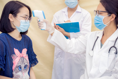 The doctor used a fever thermometer to measure the patient's temperature.