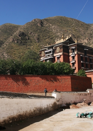 Tibetan temple-Lamulang,plateau sceneryの写真素材