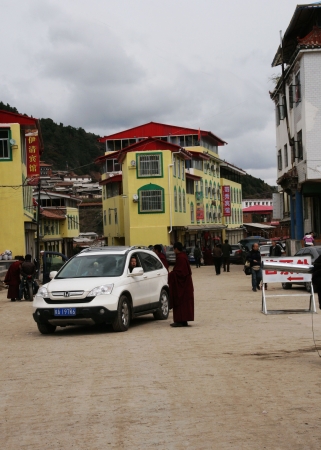 Tibetan temple-Lang Musi,plateau sceneryのeditorial素材