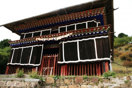 Tibetan temple-Lang Musi,plateau sceneryの写真素材