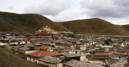 the Ruoergai Prairie-one of the three largest wetland in Chinaの写真素材