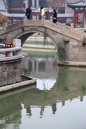 longtan water town in chengdu,chinaの写真素材