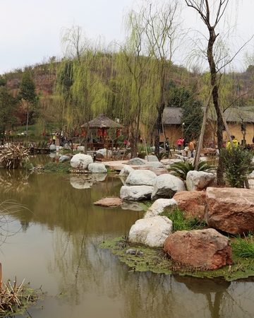  Wufu town in chengdu,chinaのeditorial素材