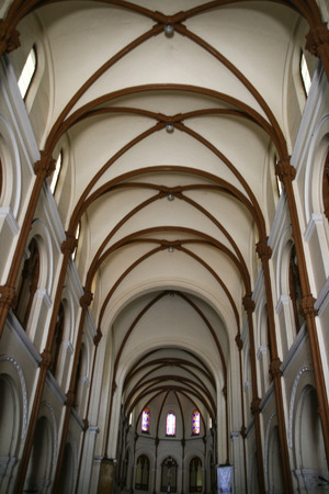 interior of notre dame cathedral in ho chi minh city,vietnamのeditorial素材