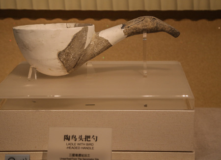 pottery article in sanxingdui museum,sichuan,chinaのeditorial素材