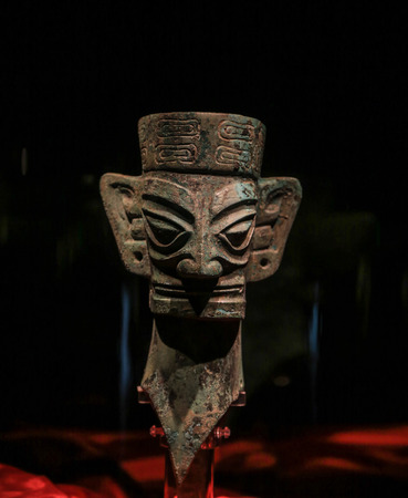 chinese artifact in sanxingdui museum,sichuan,chinaのeditorial素材
