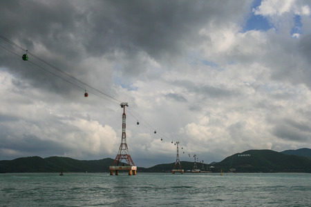cable above the sea in nha trang,vietnamのeditorial素材