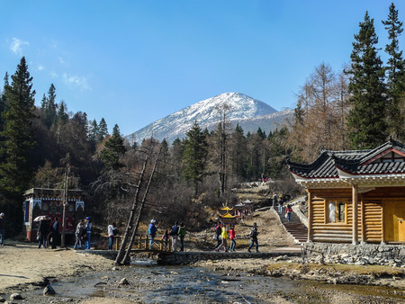 Mugto scenery district-the plateau scenery in sichuan, Chinaのeditorial素材