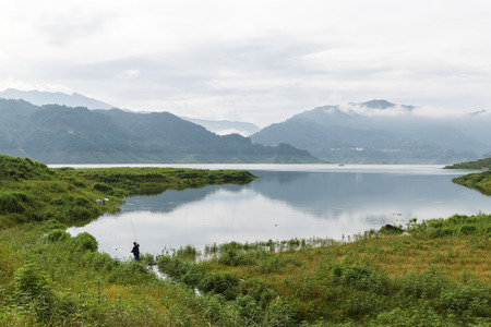 elegant female Lake in sichuan,china