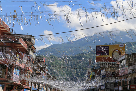 the street view in pokhara,nepalのeditorial素材