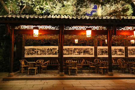 the night scene in chengdu, chinaのeditorial素材