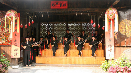 the performance in land of idyllic beauty of guilin scenic areaのeditorial素材