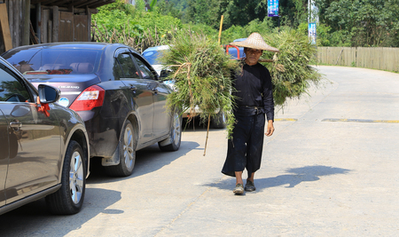 man in baSha miao village ,guinzhou province,chinaのeditorial素材
