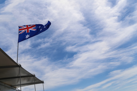 national flag in port stephens,australiaの写真素材