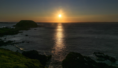 the sunset on phillip island,australiaの写真素材