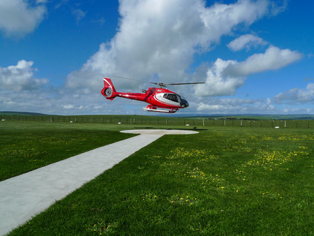 the helicopter in heliport,campbell national park,australiaのeditorial素材