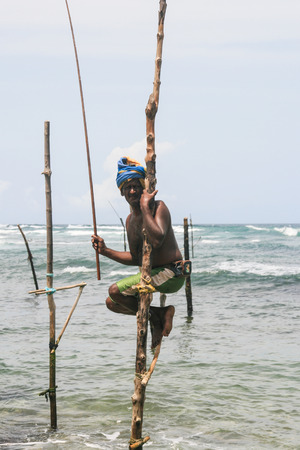 stilt fishing in sri lankaのeditorial素材