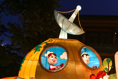lantern show in chengdu,chinaのeditorial素材