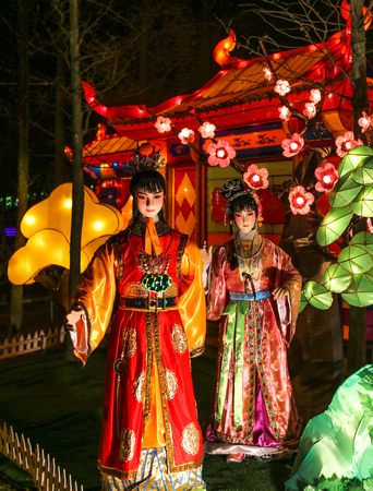 lantern show in chengdu,chinaのeditorial素材