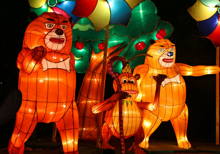 lantern show in chengdu,chinaのeditorial素材