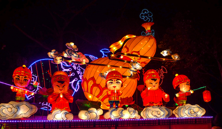 lantern show in chengdu,chinaのeditorial素材