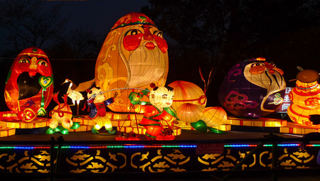 lantern show in chengdu,chinaのeditorial素材