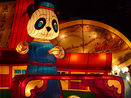 lantern show in chengdu,chinaのeditorial素材