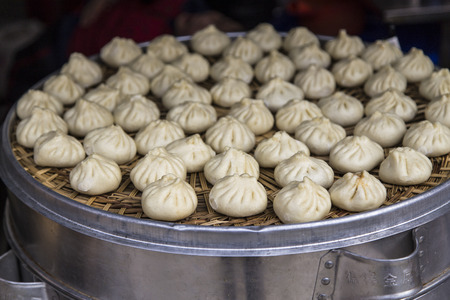 baozi-snack in chengdu,chinaのeditorial素材