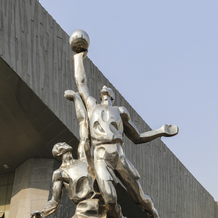the sculpture in sichuan gymnasium,chinaのeditorial素材