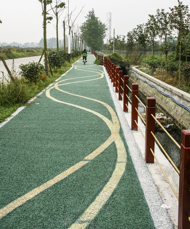 greenway in chengdu,chinaの写真素材