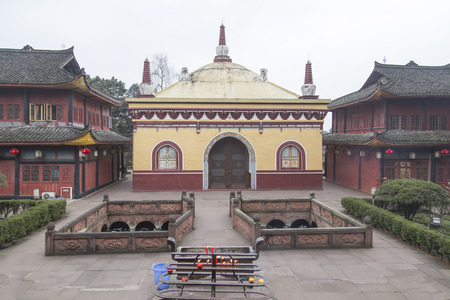 wannian temple in mount emei,chinaの写真素材