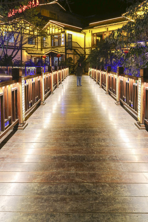 night scene in mount emei,chinaのeditorial素材