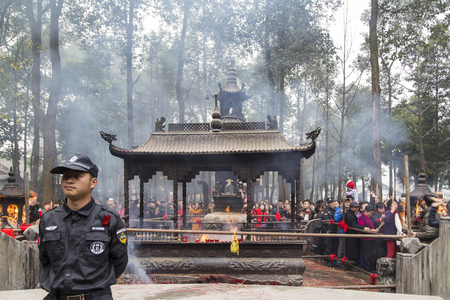 zhaojue temple in chengdu,chinaのeditorial素材