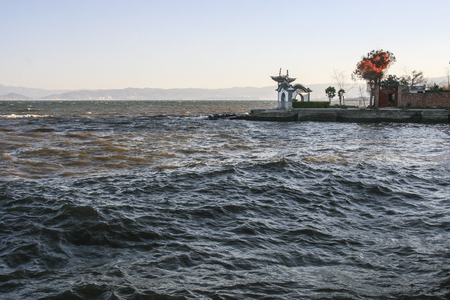 lake erhai in yunnan,chinaの写真素材