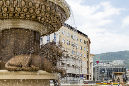 the lion sculpture in skopje,Macedoniaのeditorial素材