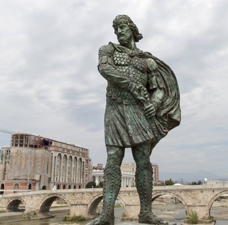the general sculpture in the great stone bridge,skopje,Macedoniaのeditorial素材
