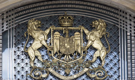 the sculpture in the building in bucharest,romaniaのeditorial素材