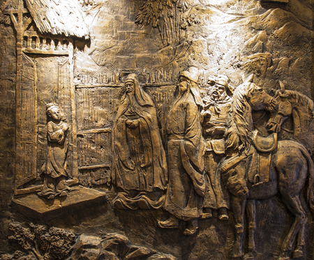 The sculpture in Huanglongxi,chengdu,chinaのeditorial素材