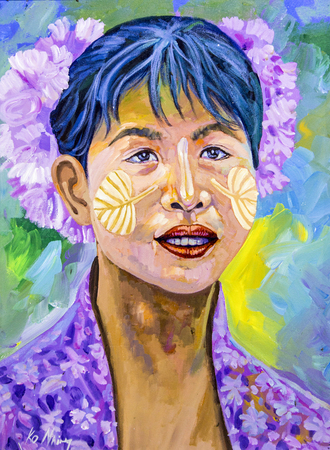 Oil painting in myanmarのeditorial素材