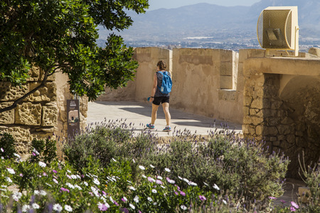 Castle of santa barbara in alicante,spainのeditorial素材