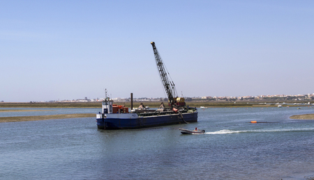 The wharf in faro, portugalのeditorial素材