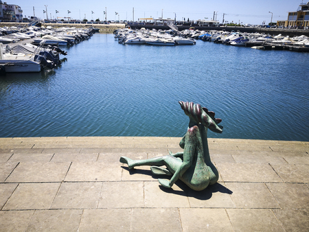 The beach in faro, portugalのeditorial素材