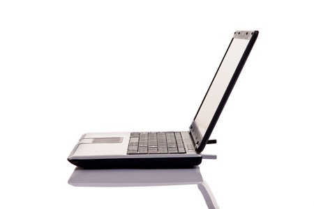 laptop, close up,  isolated on white backgroundの写真素材