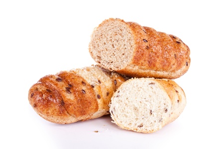 healthy pastry with seeds, isolated on white background
